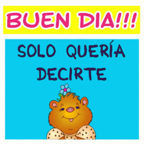 A Cartoon Of A Bear Holding A Large Pink Heart With The Words " Que Estas En Mi Corazon " On The Bottom GIF