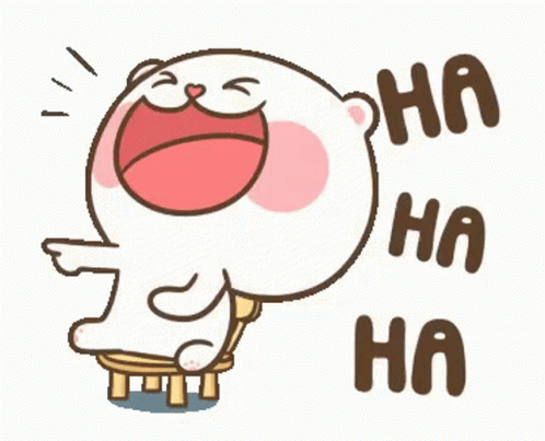 A Cartoon Of A Bear Sitting On A Stool Laughing And Pointing . GIF