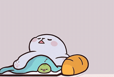 A Cartoon Of A Bear Standing Next To A Seal GIF