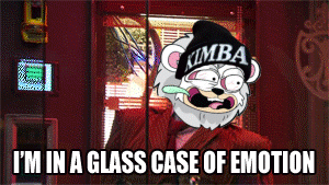 A Cartoon Of A Bear Wearing A Kimba Hat GIF