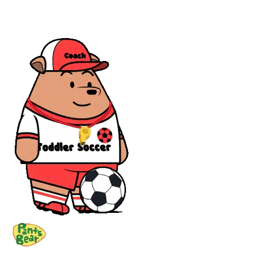 A Cartoon Of A Bear Wearing A Toddler Soccer Uniform Sticker