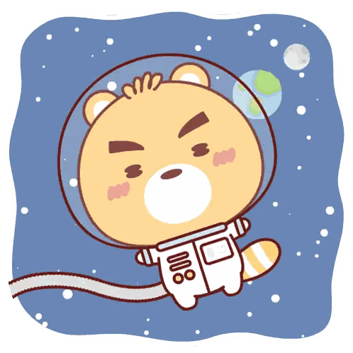 A Cartoon Of A Bear Wearing An Astronaut 'S Suit Sticker