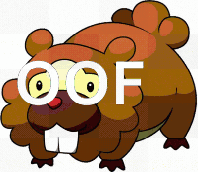 A Cartoon Of A Beaver With The Word Oof Above It GIF