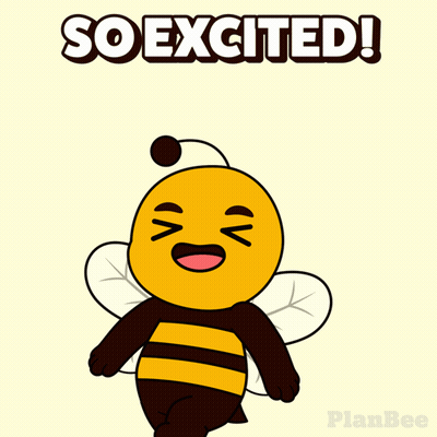 A Cartoon Of A Bee Says So Excited GIF