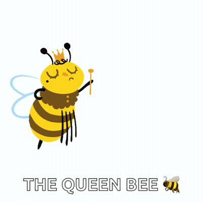 A Cartoon Of A Bee With A Crown On Its Head Holding A Wand GIF
