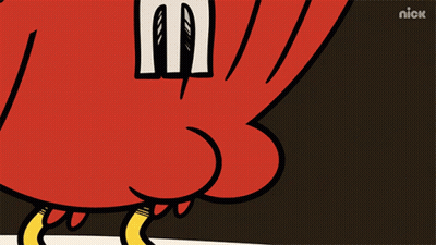 A Cartoon Of A Bird Holding A Fork With The Nick Logo On The Bottom Right GIF