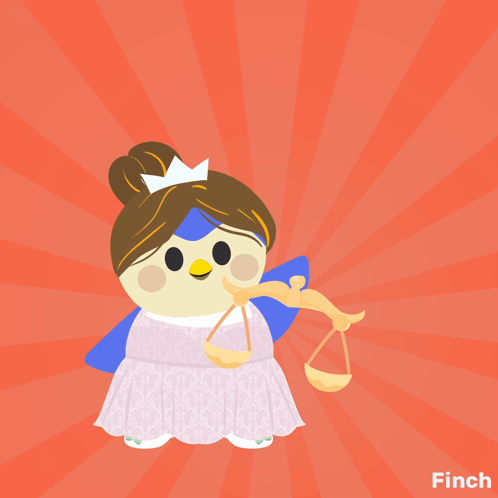 A Cartoon Of A Bird Holding A Scale With The Words Libra Month Written Above It GIF