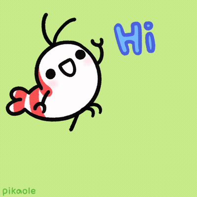A Cartoon Of A Bird Saying Hi With Pikaole Written Below It GIF