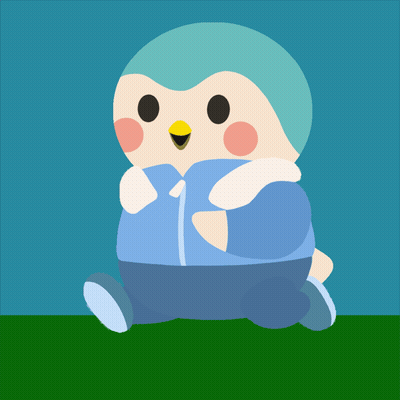A Cartoon Of A Bird With A Blue Jacket On GIF