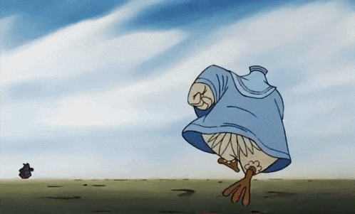 A Cartoon Of A Bird With A Blue Shirt On GIF