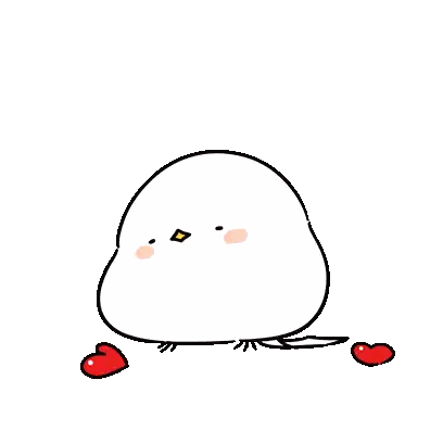 A Cartoon Of A Bird With Hearts Around It . Sticker