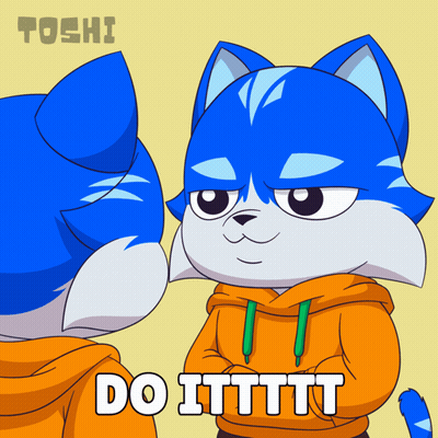 A Cartoon Of A Blue Cat With The Words Do Ittttt GIF