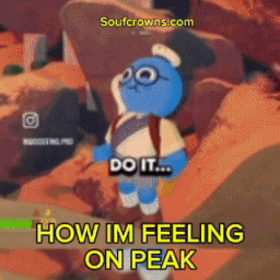 A Cartoon Of A Blue Teddy Bear Says Do It How Im Feeling On Peak GIF