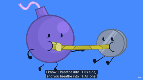 A Cartoon Of A Bomb And A Coin With A Caption That Says " Aaaaaah " GIF