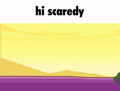 A Cartoon Of A Box That Says Hi Scaredy On It GIF