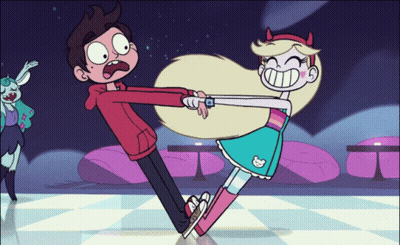 A Cartoon Of A Boy And A Girl Dancing Together GIF