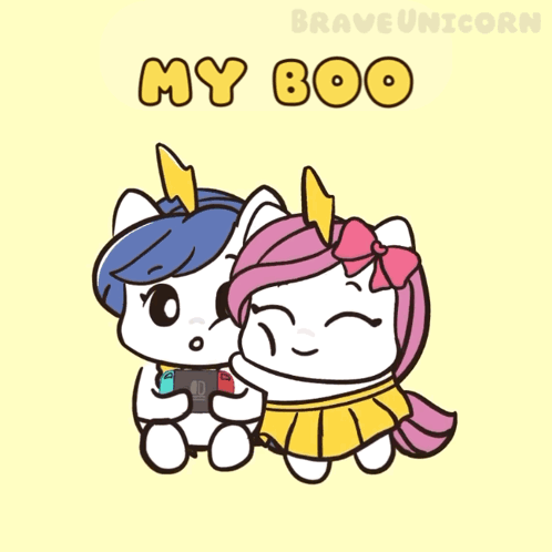 A Cartoon Of A Boy And A Girl Holding A Nintendo Switch GIF