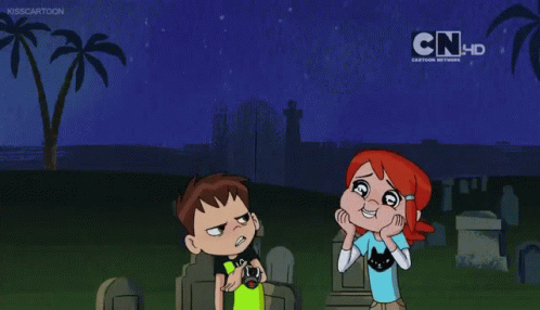 A Cartoon Of A Boy And A Girl With Cn Hd Written On The Bottom Right GIF