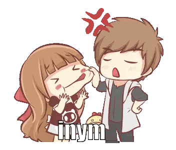 A Cartoon Of A Boy And A Girl With The Word Inym Written On The Bottom GIF