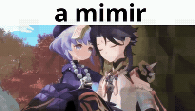 A Cartoon Of A Boy And A Girl With The Words A Mimir Above Them GIF