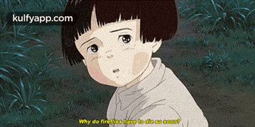 A Cartoon Of A Boy Asking Why Do Fireflies Have To Die So Soon .. GIF