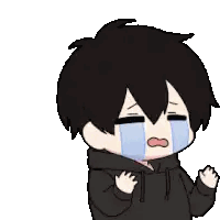 A Cartoon Of A Boy Crying With Tears Coming Out Of His Eyes . Sticker