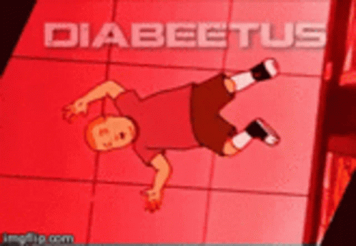 A Cartoon Of A Boy Doing A Handstand With The Word Diabeetus Written Above Him GIF