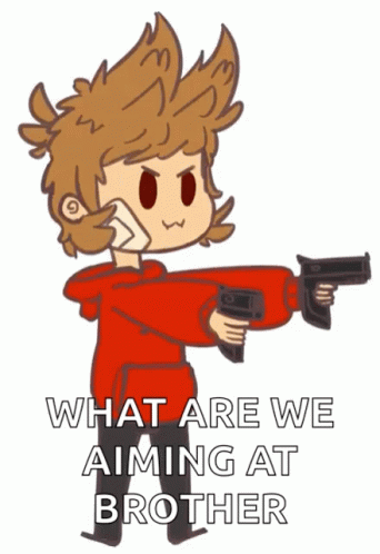 Boy Holding Gun Asking What Are We Aiming At Brother GIF
