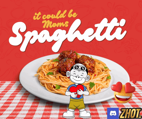 A Cartoon Of A Boy Holding A Heart In Front Of A Plate Of Spaghetti GIF
