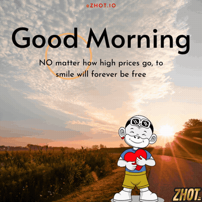A Cartoon Of A Boy Holding A Heart With The Words " No Matter How High Prices Go To Smile Will Forever Be Free " Below H GIF