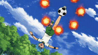 A Cartoon Of A Boy Kicking A Soccer Ball GIF