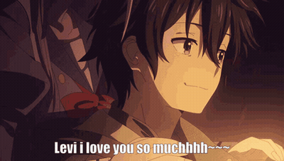 A Cartoon Of A Boy Saying Levi I Love You So Much GIF