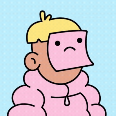 A Cartoon Of A Boy Wearing A Pink Hoodie And A Hat . GIF