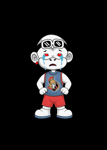 A Cartoon Of A Boy Wearing A Shirt That Says ' Ottawa Senators ' On It GIF