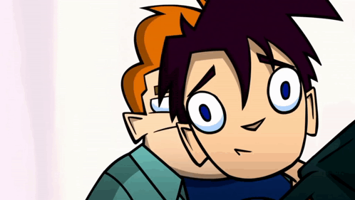 A Cartoon Of A Boy With A Surprised Expression GIF