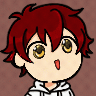 A Cartoon Of A Boy With Red Hair And Yellow Eyes GIF