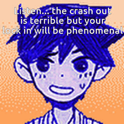 A Cartoon Of A Boy With The Words Listen The Crash Out Is Terrible But Your Lock In Will Be Phenomenal On The Bottom GIF