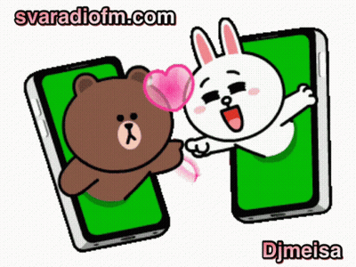 A Cartoon Of A Brown Bear And A White Rabbit With The Website Svradiofm.com In The Background GIF