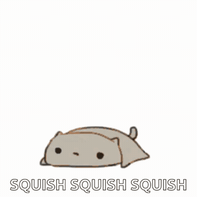 A Cartoon Of A Brown Cat Holding A White Cat With The Words Squish Squish Squish Below It GIF