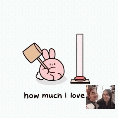 A Cartoon Of A Bunny Holding A Hammer With The Words " How Much I Love " Below It GIF
