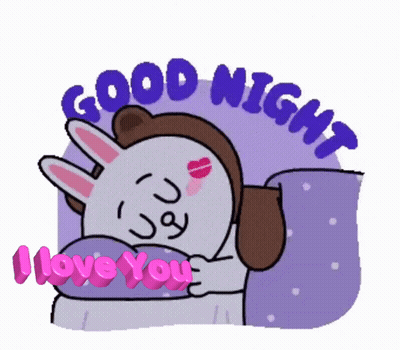 A Cartoon Of A Bunny Saying Good Night And Love You GIF