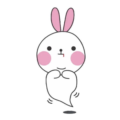 A Cartoon Of A Bunny With Pink Cheeks And Ears GIF