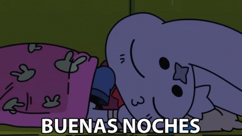 A Cartoon Of A Bunny With The Words Buenas Noches Written Below It GIF