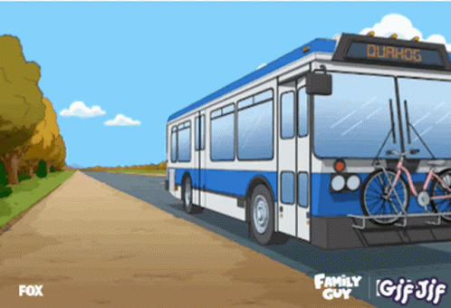 A Cartoon Of A Bus That Says Ourhog On The Front GIF