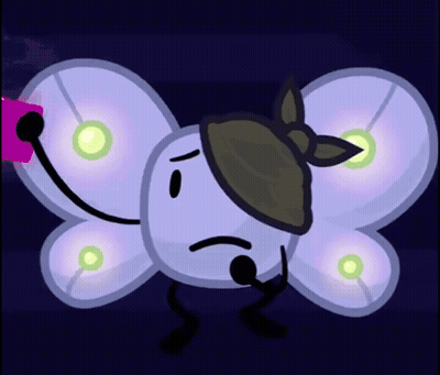 A Cartoon Of A Butterfly With A Sad Face GIF