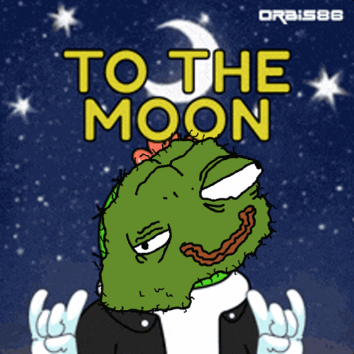 A Cartoon Of A Cactus With The Words " To The Moon " On The Bottom GIF