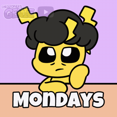 A Cartoon Of A Cartoon Character With The Words Mondays On The Bottom GIF