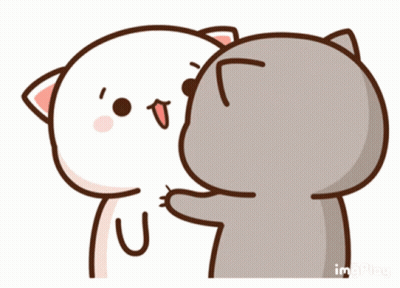 A Cartoon Of A Cat And A Mouse Kissing GIF