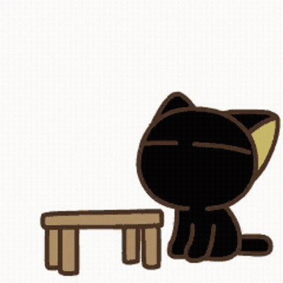 A Cartoon Of A Cat Covering Its Face With Its Hands . GIF