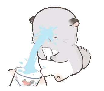 A Cartoon Of A Cat Drinking From A Bowl Of Water Sticker